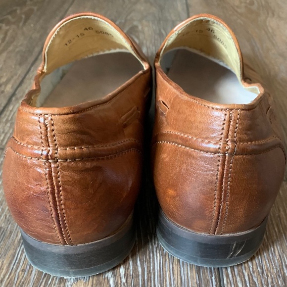 H London mens brown leather penny loafer size 12 - Picture 4 of 6